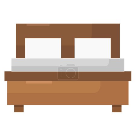 Téléchargez les illustrations : Icône de lit, illustration vectorielle simple - en licence libre de droit