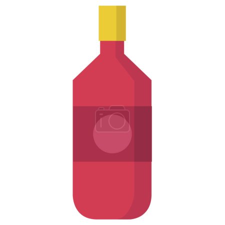 Téléchargez les illustrations : Bouteille de vin icône. illustration vectorielle - en licence libre de droit
