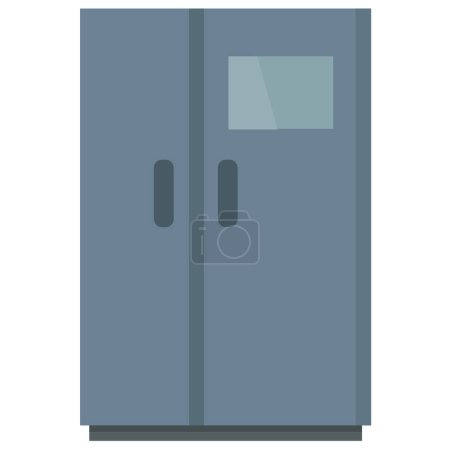 Téléchargez les illustrations : Icône réfrigérateur isolé sur fond blanc - en licence libre de droit
