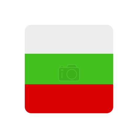 Téléchargez les illustrations : Drapeau de la Bulgarie. icône plate. illustration vectorielle - en licence libre de droit