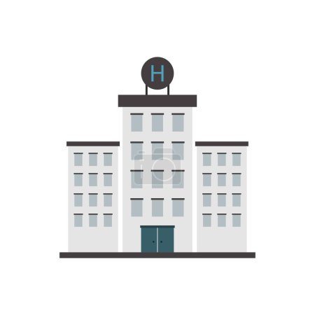 Téléchargez les illustrations : Bâtiment hospitalier icône design vecteur - en licence libre de droit