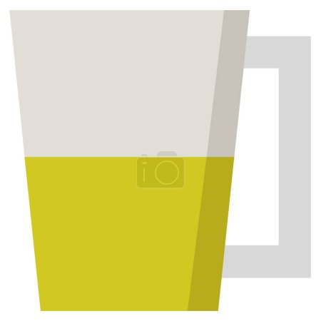 Téléchargez les illustrations : Tasse à bière icône plate, illustration vectorielle - en licence libre de droit