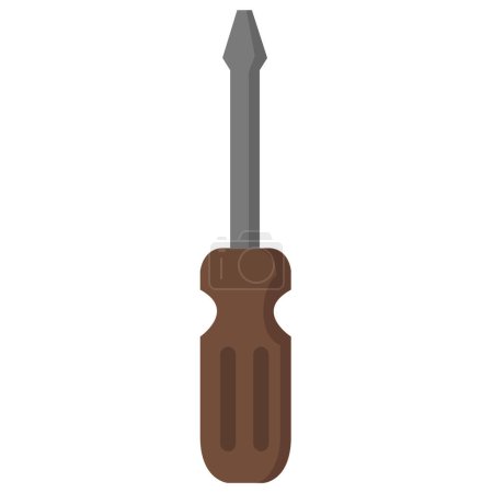 Illustration for Screwdriver flat icon on white background - Royalty Free Image