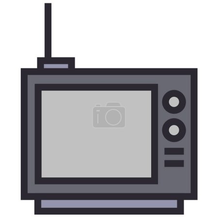Téléchargez les illustrations : Icône tv isolé sur fond blanc - en licence libre de droit