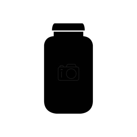Téléchargez les illustrations : Icône bouteille médicale sur fond blanc - en licence libre de droit