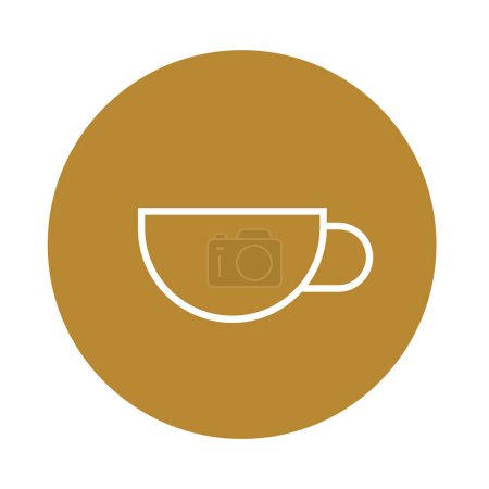 Ilustración de Taza de café redonda plana icono, vector de ilustración - Imagen libre de derechos