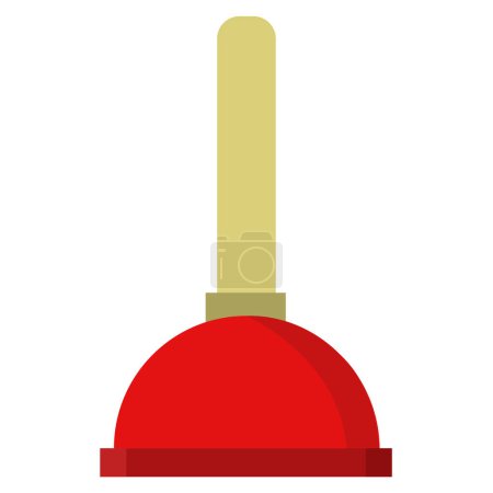 Illustration for Vector illustration of plunger icon isolated on white background - Royalty Free Image