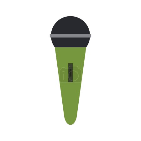 Téléchargez les illustrations : Icône de microphone sur fond blanc - en licence libre de droit