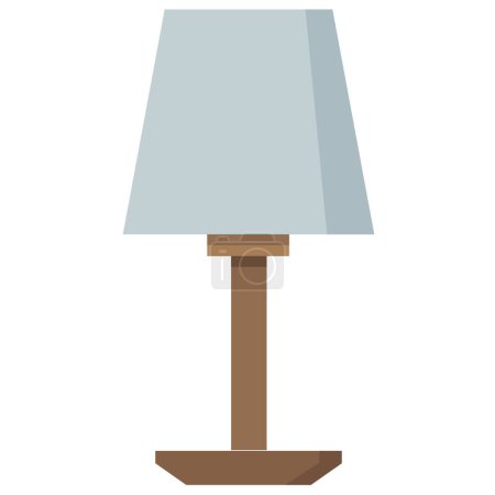 Téléchargez les illustrations : Lampe de chevet isolée sur fond blanc, illustration vectorielle - en licence libre de droit