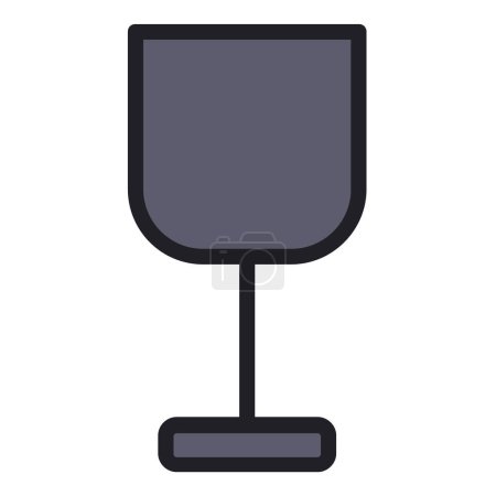 Téléchargez les illustrations : Icône en verre de vin, illustration vectorielle - en licence libre de droit
