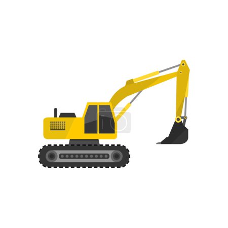 Ilustración de Icono de la excavadora. ilustración plana del icono de vector de constructor para web - Imagen libre de derechos