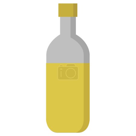Téléchargez les illustrations : Vecteur icône plate conception d'une bouteille - en licence libre de droit