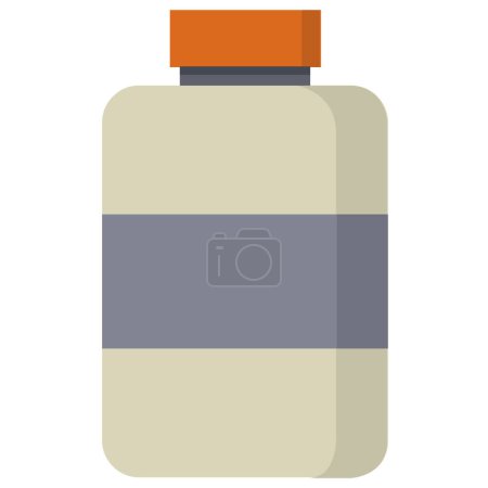Illustration for Plastic bottle icon, flat style - Royalty Free Image