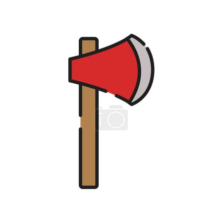 Illustration for Axe icon in flat style isolated on a white background. - Royalty Free Image