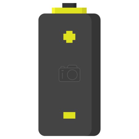 Illustration for Battery icon in flat style isolated on a white background. - Royalty Free Image