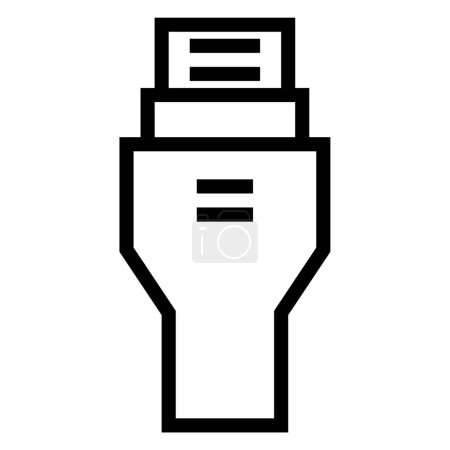 Illustration for Modern usb cable icon on white background - Royalty Free Image