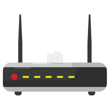 Téléchargez les illustrations : Icône du routeur sur fond blanc - en licence libre de droit