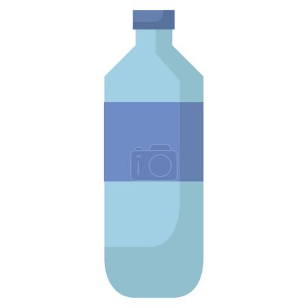 Téléchargez les illustrations : Icône bouteille d'eau isolé sur fond blanc - en licence libre de droit