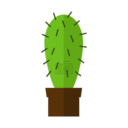 Téléchargez les illustrations : Cactus plante isolée icône vecteur illustration - en licence libre de droit