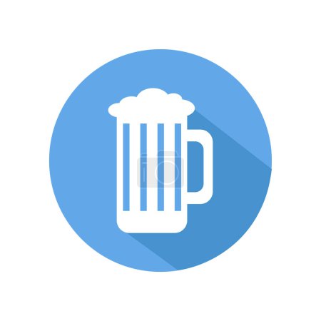 Téléchargez les illustrations : Tasse à bière Icône vectorielle couleur - en licence libre de droit