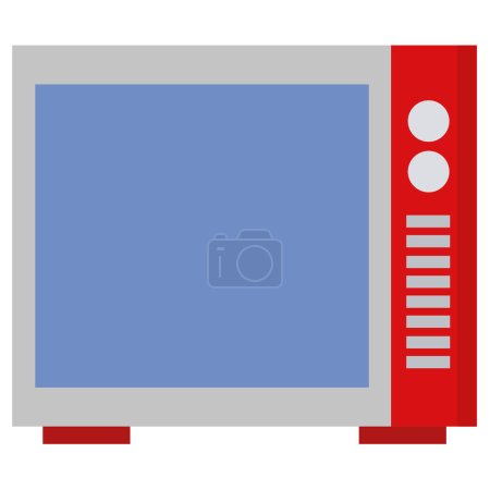 Téléchargez les illustrations : Icône four micro-ondes. Illustration sur fond blanc - en licence libre de droit
