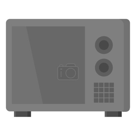 Téléchargez les illustrations : Icône four micro-ondes sur fond blanc - en licence libre de droit