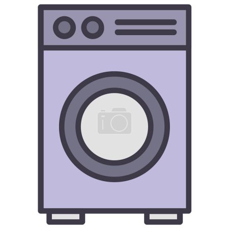 Illustration for Washing machine web icon vector illustration - Royalty Free Image
