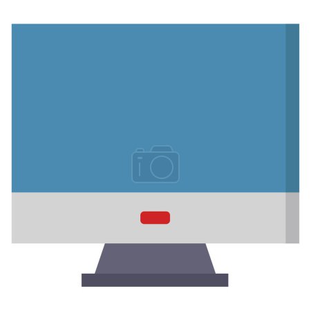 Téléchargez les illustrations : Ordinateur de bureau icône isolée illustration web design - en licence libre de droit