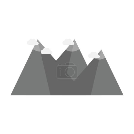Ilustración de Icono de las montañas sobre fondo blanco - Imagen libre de derechos