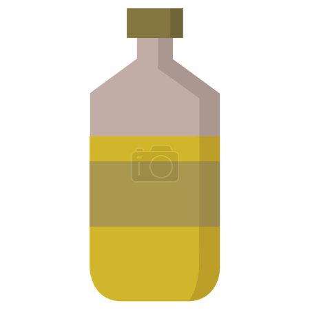 Illustration for Olive oil bottle, illustration, vector on white background. - Royalty Free Image