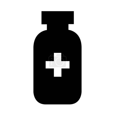 Téléchargez les illustrations : Illustration vectorielle de bouteille médicale sur fond blanc - en licence libre de droit