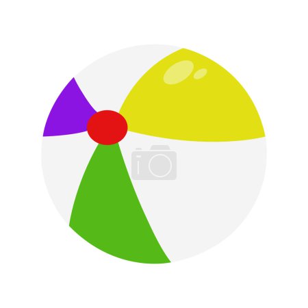 Téléchargez les illustrations : Illustration vectorielle de balle de plage icône design - en licence libre de droit