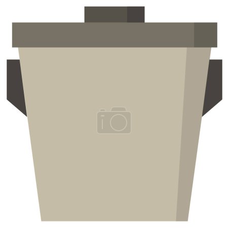 Téléchargez les illustrations : Icône de pot de cuisine dans un style plat isolé sur un fond blanc. - en licence libre de droit