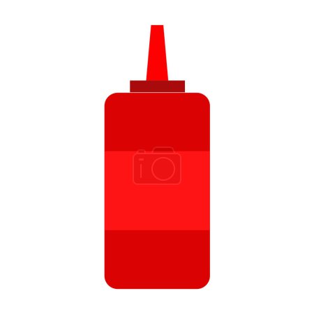 Illustration for Ketchup bottle icon vector illustration - Royalty Free Image