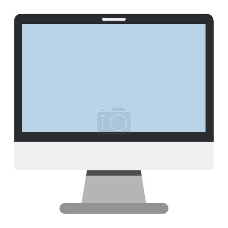 Téléchargez les illustrations : Icône moniteur d'ordinateur isolé sur fond blanc - en licence libre de droit