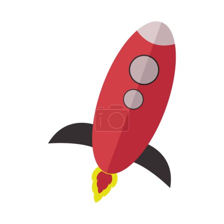 Téléchargez les illustrations : Icône de fusée en arrière-plan isolé de style tendance - en licence libre de droit