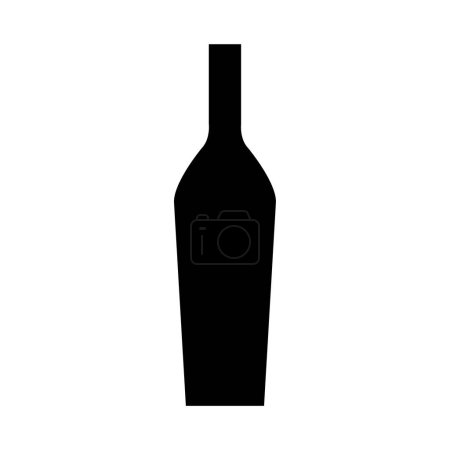 Téléchargez les illustrations : Bouteille de vin vecteur plat icône - en licence libre de droit