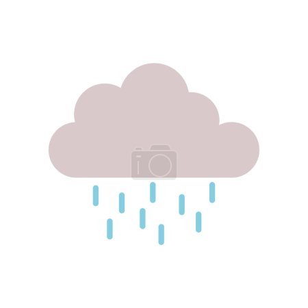 Illustration for Cloud with rain icon. vector illustration - Royalty Free Image