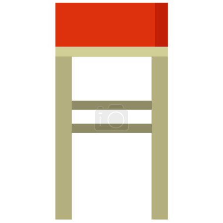 Illustration for Chair furniture home icon in flat style - Royalty Free Image