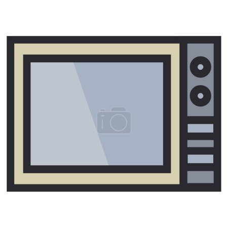 Téléchargez les illustrations : Icône four micro-ondes. Illustration sur fond blanc - en licence libre de droit