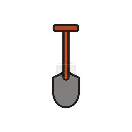 Téléchargez les illustrations : Shovel icon, vector illustration simple design - en licence libre de droit