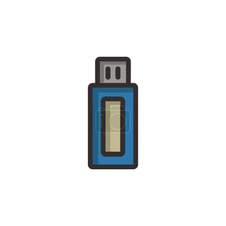 Téléchargez les illustrations : Illustration vectorielle d'icône de lecteur flash USB - en licence libre de droit