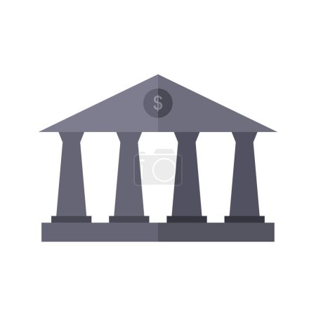 Illustration for Bank building vector icon. flat illustration - Royalty Free Image