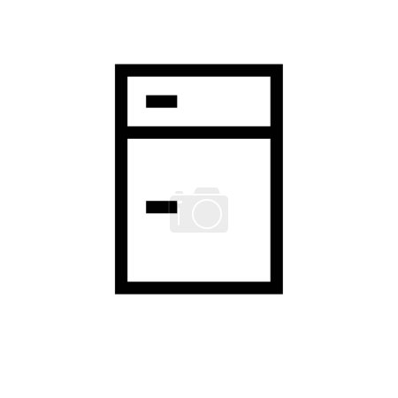 Téléchargez les illustrations : Réfrigérateur icône vectoriel illustration - en licence libre de droit