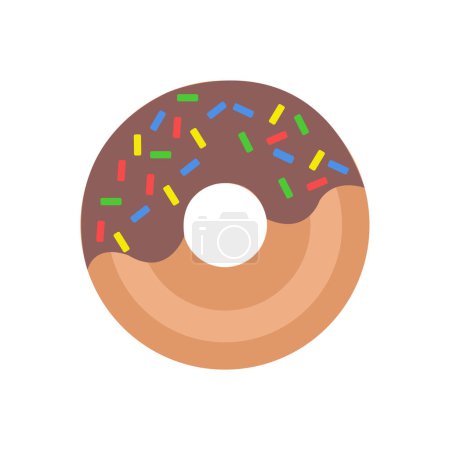 Téléchargez les illustrations : Donut couleur vectorielle icône plate - en licence libre de droit