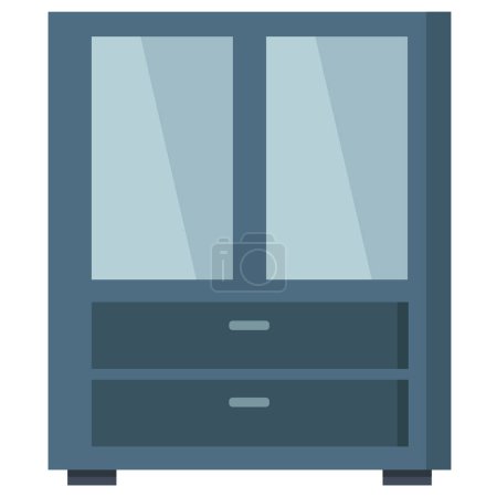 Ilustración de Diseño del icono del armario, decoración de la sala de estar interior apartamento edificio y tema residencial Vector ilustración - Imagen libre de derechos