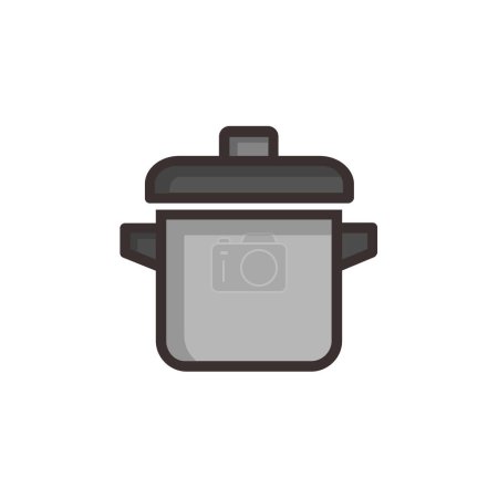 Téléchargez les illustrations : Pot de cuisson icône vectoriel illustration design - en licence libre de droit