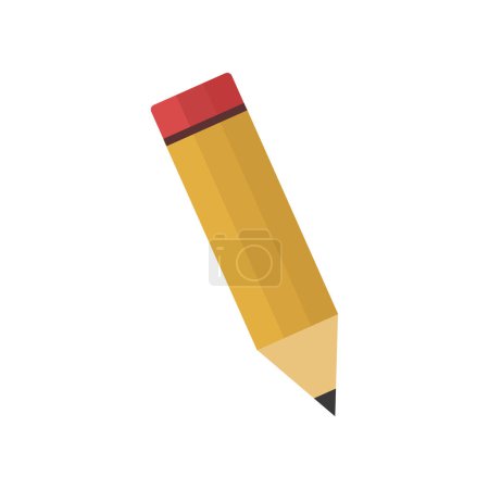 Téléchargez les illustrations : Crayon avec icône gomme isolé sur fond blanc - en licence libre de droit