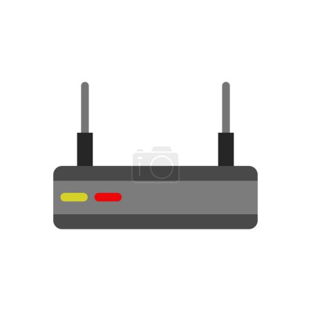 Téléchargez les illustrations : Icône du routeur sur fond blanc - en licence libre de droit