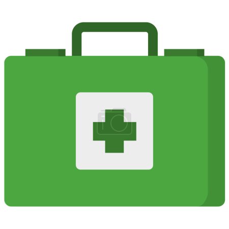 Illustration for First aid green box vector icon - Royalty Free Image